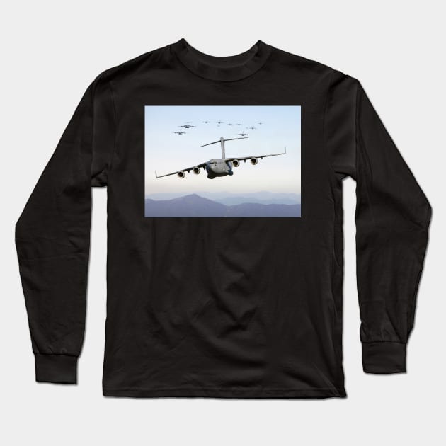 C17 Globemaster Long Sleeve T-Shirt by Aircraft.Lover